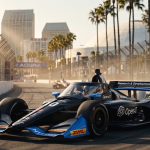 Alex Palou Chip Ganassi Racing No. 10 IndyCar winning the 2026 Acura Grand Prix of Long Beach
