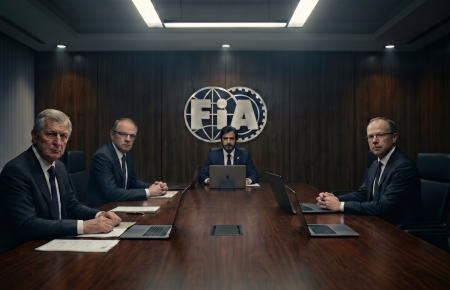 2026 Formula 1 car with active aerodynamics on a wet track during the Miami Grand Prix, FIA regulation changes 2026