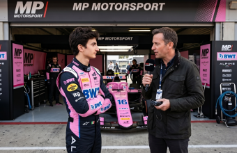 Gabriele Minì MP Motorsport Formula 2 car on track 2026