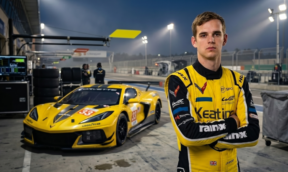 Jonny Edgar TF Sport Corvette WEC 2026 British endurance racing driver portrait