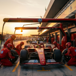 Lewis Hamilton Ferrari SF-26 Formula 1 car on pit lane at Maranello