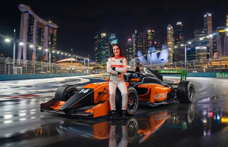 Lisa Billard ART Grand Prix F1 Academy car racing under night lights 2026