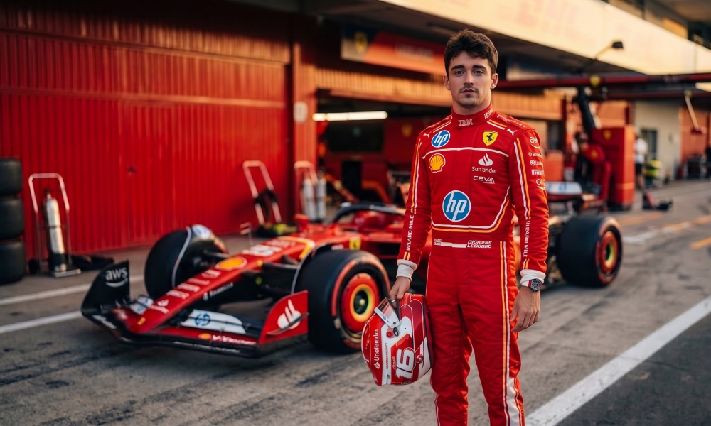 Charles Leclerc Ferrari F1 driver 2026 biography portrait pit lane