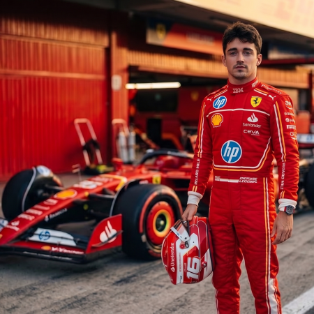Charles Leclerc Ferrari F1 driver 2026 biography portrait pit lane