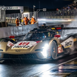 Will Stevens Cadillac Hertz Team JOTA number 12 WEC Hypercar racing at night