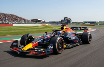 Red Bull Racing RB22 filming day Silverstone upgraded sidepods rear wing April 2026