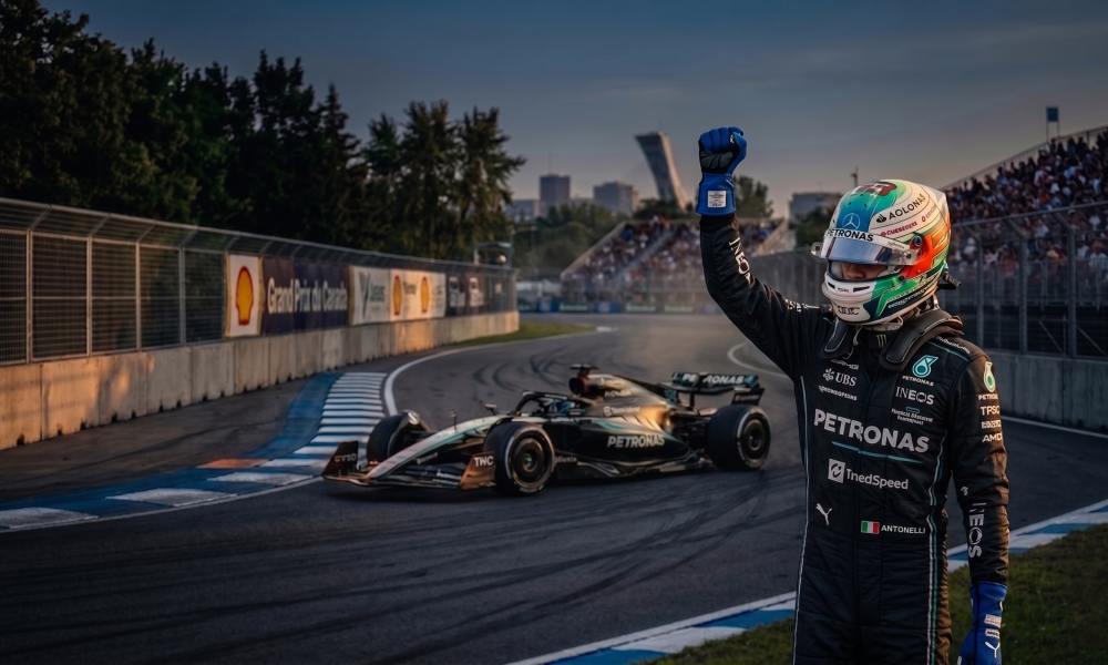 Kimi Antonelli Mercedes wins the 2026 Formula 1 Canadian Grand Prix at Circuit Gilles Villeneuve Montreal fourth victory of the season