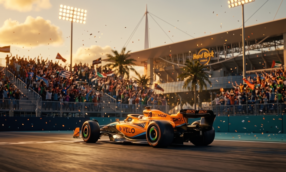 Lando Norris McLaren MCL40 claims Sprint Qualifying pole position at 2026 Miami Grand Prix Miami International Autodrome