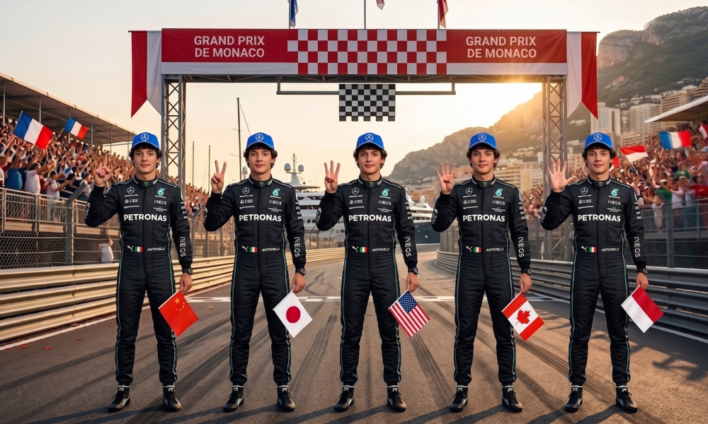 Antonelli Wins Monaco GP 2026: Five Straight Victories in Chaotic Race | Full Results